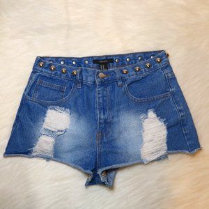Forever21 denim shorts with studded waist